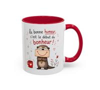 Teecustom Tasse La Bonne Humeur c’est le Début du Bonheur - Mug Loutre Positive - Cadeau Motivation Homme Femme 325ml