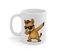 Teecustom Tasse Lama Dab Drôle - Mug Cartoon Alpaga Humour 325ml - Cadeau Fun Original Déco Bureau