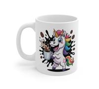 Teecustom Tasse Licorne Amusante - Mug Licorne Rigolote avec Café Débordant, Cadeau Fun et Coloré