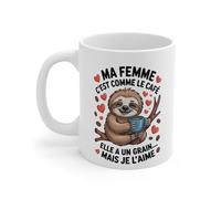 Teecustom Tasse Ma Femme C’est Comme le Café - Mug Humour Amour Paresseux 325ml Cadeau Femme
