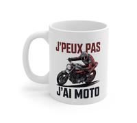 Teecustom Tasse Motard Humour - Mug J’Peux Pas J’AI Moto - Cadeau Moto Homme Femme Passion 325ml Céramique