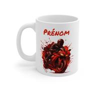 Teecustom Tasse Moto Personnalisable 325ml Mug Motard Violet avec Prénom Cadeau Biker Femme Homme Racing Unique (Rouge, 325ml)