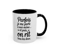 Teecustom Tasse Parfois Je Me Suis Énervée Et Puis J’ai Bu Tous Les Deux - Mug Humour Citation - Céramique 325ml