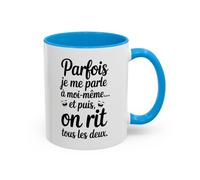 Teecustom Tasse Parfois Je Me Suis Énervée Et Puis J’ai Bu Tous Les Deux - Mug Humour Citation - Céramique 325ml