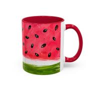 Teecustom Tasse Pastèque Aquarelle - Mug Fruit Rouge et Vert - Cadeau Été Gourmand Homme Femme 325ml