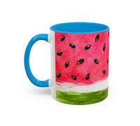Teecustom Tasse Pastèque Aquarelle - Mug Fruit Rouge et Vert - Cadeau Été Gourmand Homme Femme 325ml