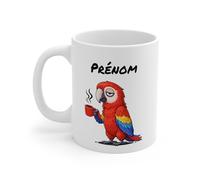 Teecustom Tasse Personnalisable Abeille Fatiguée - Mug Humour Café Matin Difficile - Cadeau Drôle Prénom 325ml etc (Perroquet)
