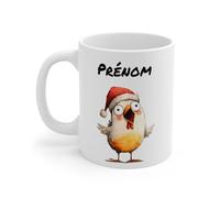 Teecustom Tasse Personnalisable Oiseau Noël Marrant - Mug Prénom Festif - Cadeau Humoristique Hiver 325 ml