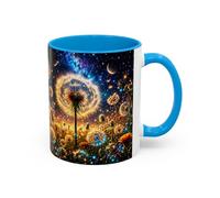 Teecustom Tasse Pissenlit Féérique - Mug Fleur Cosmique et Étoiles - Cadeau Nature Bohème 325ml