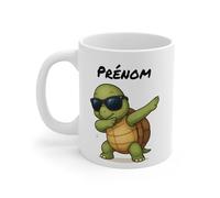 Teecustom Tasse Poule qui Dab Personnalisable - Mug Humoristique avec Prénom - Cadeau Original Poule Fun (Tortue)