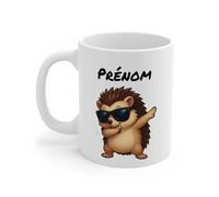 Teecustom Tasse Poule qui Dab Personnalisable - Mug Humoristique avec Prénom - Cadeau Original Poule Fun (Hérisson)