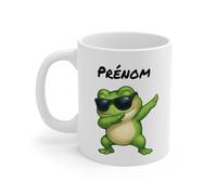 Teecustom Tasse Poule qui Dab Personnalisable - Mug Humoristique avec Prénom - Cadeau Original Poule Fun (Grenouille)