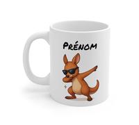 Teecustom Tasse Poule qui Dab Personnalisable - Mug Humoristique avec Prénom - Cadeau Original Poule Fun (Kangourou)