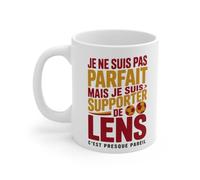 Teecustom Tasse RC Lens Supporter Pas Parfait mais Fan Mug Humour Football Sang et Or