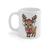 Teecustom Tasse Renne de Noël Mignonne - Mug Hiver Festif Céramique 325ml - Cadeau Noël Enfant & Adulte