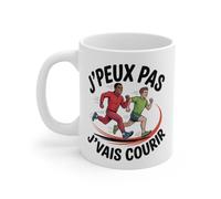Teecustom Tasse Running 325ml - J’Peux Pas j’Vais Courir - Mug Jogging Humour Sport Course à Pied Cadeau Sportif