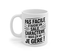 Teecustom Tasse Sale Caractère 325ml - Mug Humour “Je Gère” - Cadeau Personnalité Forte - Céramique Micro-Ondes & Lave-Vaisselle
