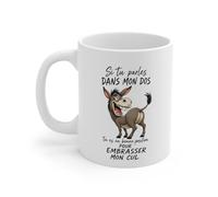 Teecustom Tasse Si Tu Parles Dans Mon Dos Tu Es En Bonne Position Pour Embrasser Mon Cul - Mug Humour Âne Drôle - Cadeau Homme Femme 325ml