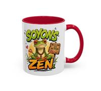 Teecustom Tasse Soyons Zen - Mug Grenouille Méditation Humour - Cadeau Relaxation Positive 325ml