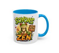 Teecustom Tasse Soyons Zen - Mug Grenouille Méditation Humour - Cadeau Relaxation Positive 325ml