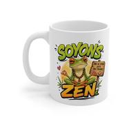 Teecustom Tasse Soyons Zen Pas de Stress Juste des Progrès - Mug Humour Relaxation Homme Femme 325ml