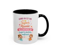 Teecustom Tasse Super Mamie avec Petits-Enfants - Mug Cadeau Grand-Mère Humour et Amour - Idée Fête des Grands-Mères