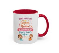 Teecustom Tasse Super Mamie avec Petits-Enfants - Mug Cadeau Grand-Mère Humour et Amour - Idée Fête des Grands-Mères