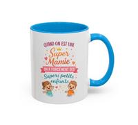 Teecustom Tasse Super Mamie avec Petits-Enfants - Mug Cadeau Grand-Mère Humour et Amour - Idée Fête des Grands-Mères