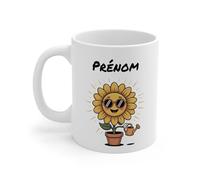 Teecustom Tasse Tournesol Personnalisable - Mug Fleur Kawaii Solaire - Cadeau Positif Joyeux Céramique 325ml