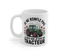 Teecustom Tasse Tracteur Humour Fermier - Mug Cadeau Drôle “Je Ne Ronfle Pas” - Céramique 325ml Micro-Ondes