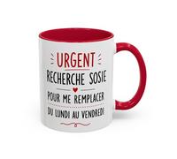Teecustom Tasse Urgent Recherche Sosie Pour Me Remplacer Du Lundi Au Vendredi - Mug Humour Bureau Travail - Cadeau Homme Femme 325ml