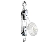 TEEDADERO PULLEY - Bloc À Double Poulie | Poulie Avec Verrouillage | Chargez Le Système Droit | Poulie Haute Résistance | Polypast 5 À 1 | Système D'élévation De La Corde | Poulie De Corde D'équipemen