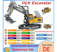Teeggi 1:20 RC pelle voiture enfants jouet 2.4G télécommande camion à benne basculante voiture Bulldozer jouet Radio voiture électrique pour Halloween cadeau 11CH-Excavator-2B