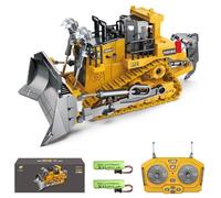 Teeggi Bulldozer télécommandé pour Enfants à partir de 6 à 12 garçons, 9 canaux 1/24 RC véhicule de Chantier avec lumière et Effets sonores