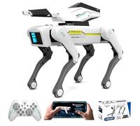 Teeggi Robot chien télécommandé, jouet pour enfants de 3 à 12 ans, robot intelligent avec tour de protection, prend en charge le contrôle par application, peut programmer, danser, écouter de la