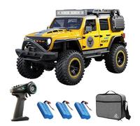 Teeggi SG206MAX 1/20 RC Crawler Véhicule d'escalade télécommandé, 4 WD, tout terrain, moteur sans balais 2,4 GHz, 3 piles, jaune