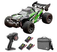 Teeggi Voiture télécommandée 1/18 40 km/h, voiture de course RC haute vitesse tout-terrain, drift, moteur à balais de carbone 2,4 G, 4 WD, 3 batteries, SG118PRO (vert)