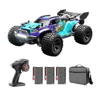 Teeggi Voiture télécommandée 1/18 40 km/h, voiture de course tout-terrain Drift haute vitesse, moteur brosse de charbon 2,4 G, 4WD Off Road Race RC Buggy, 3 batteries