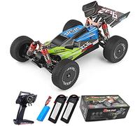 Teeggi WLtoys 144001 Voiture télécommandée 60 km/h, 1/14 RC Véhicule tout terrain 4WD RC Haute vitesse Offroad Drift, batterie 2600 mAh mise à niveau 45 min de plaisir de conduite 3 batteries (bleu)