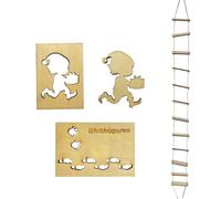 Teegxddy 1 pcs Nains de Noël Pochoir pour empreintes de nains de pieds Pochoir pour peinture de nain de nain de Noël pour sols et murs Pochoir pour empreintes de pas de lutin Convient pour Noël(A)