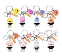 Teegxddy 8 Pièces Stray Kids Skzoo Porte-clés 3D Stray Kids Skzoo Plush SKZ Porte-clés pour enfants Sac à dos Accessoires de sac à dos