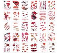 Teegxddy Lot De Accessoires De Maquillage Zombie,Zombie Halloween,Pour Halloween,Pour Tatouages De Cicatrices,Tatouages d'Halloween