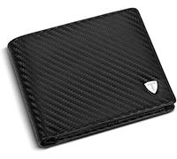 TEEHON® Portefeuille Homme en Cuir Véritable avec Blocage RFID/NFC 8 Porte Carte Crédit, 2 Compartiment à Billets, Classique Porte Feuille Poche à Monnaie avec Boîte Cadeau- Noir