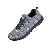 teeinprint Baskets d'Halloween pour homme et femme - Maille respirante - Chaussures de marche à lacets pour jogging, tennis, sport, gym, Imprimé fantômes d'Halloween, 36 EU