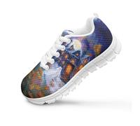 teeinprint Chaussures de course à pied respirantes à lacets pour enfants - Chaussures de tennis légères, Maison hantée fantôme d'Halloween, 35 EU
