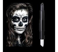 Teekerwang Halloween Clown Black White Face Body Paint Stick Set, Eye Black for Sports, Skeleton Vampire Skull Cosplay Special Effects Costume SFX Halloween Makeup Kit (Black White)
