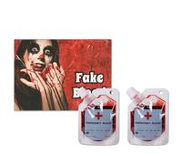 Teekerwang Halloween Washable Fake Blood, Professional Washable Stage Blood,Realistic Dripping Sticky Fake Blood for Halloween, SFX Makeup, Cosplay, Special Effect Makeup for Vampire(30ML)