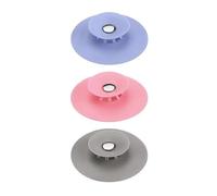 TEEKU Lot de 3 bouchons de vidange en caoutchouc pour cuisine, salle de bain, baignoire, lavabo, lavabo, évier, salle de bain pour enfants (rose, taille unique)
