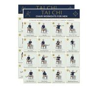 TEEKU Poster de chaise de Tai Chi - Guide d'exercice assis pour débutants | Déplace de Tai Chi assis pour les personnes âgées - Guide visuel clair, aucune expérience préalable nécessaire (B, 26 x 21)