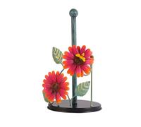 TEEKU Support en métal pour serviettes en papier, design floral, support vertical pour mouchoirs, organisateur de rouleaux de cuisine, grand tapis de séchage (H, taille unique)